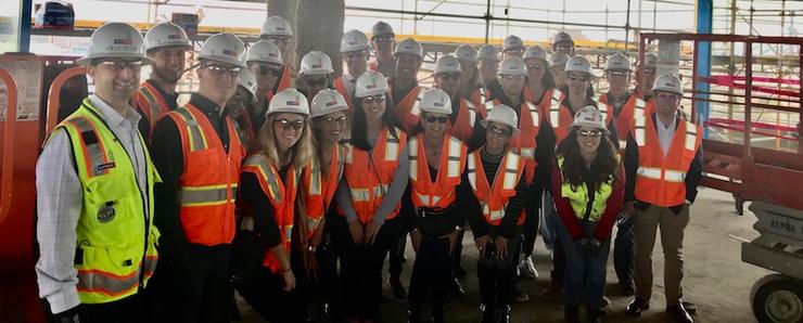 Real Estate Society students , MSRE students and USD alumni tour the Palisade at Westfield UTC
