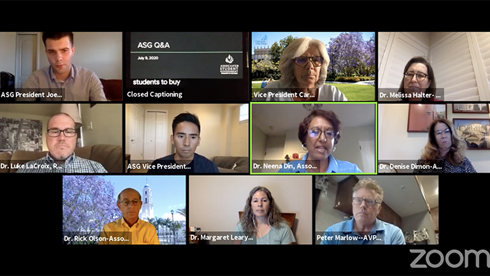 USD's Associated Student Government hosted a Q&A with administrators re: reopening campus in Fall 2020