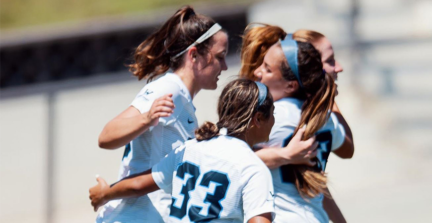 The USD women's soccer team, as well as the men's team, were honored by United Soccer Coaches for team academic awards in the 2019-20 season.