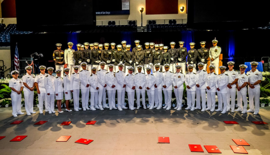 Three NROTC San Diego midshipmen were recognized as the top graduates of the battalion.