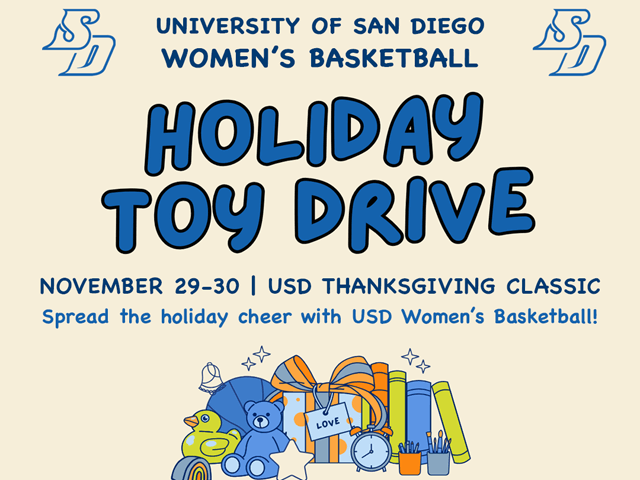USD WBB holiday toy drive flyer 
