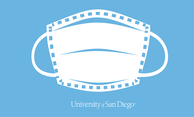 Face covering graphic with University of San Diego logo