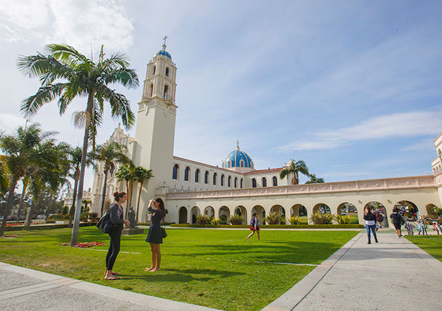 Students in front of Immaculata Church