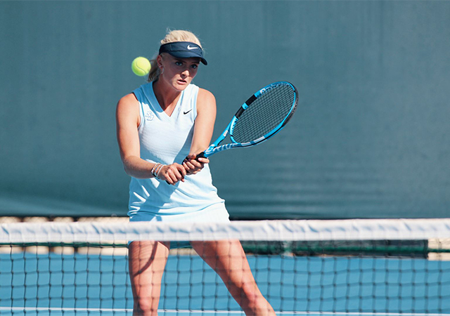 USD women's tennis team snapped an 11-match losing streak against USC on Feb. 22. USD won 4-1.