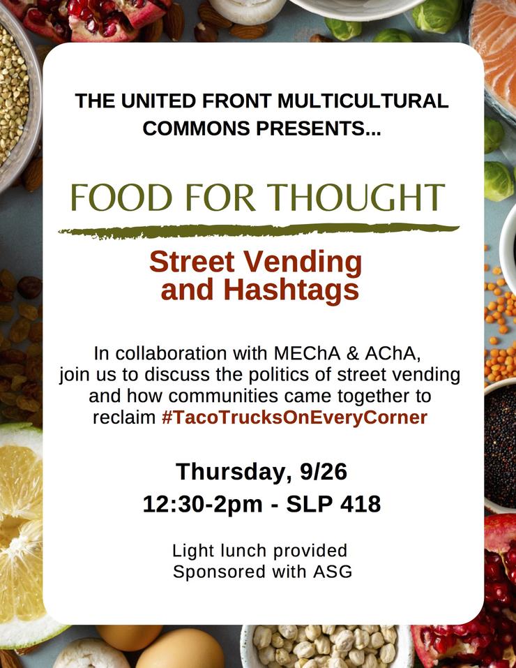 MECHA flyer for the Food for Thought event