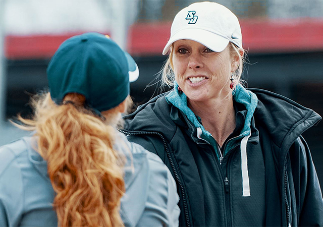 Picture of newly hired USD Softball Head Coach Jessica Pistole.