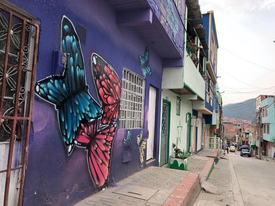 Butterfly mural in Bogota