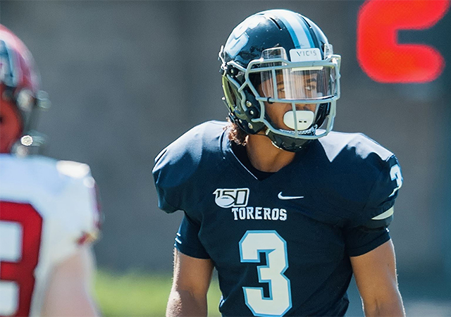 Cassius Johnson intercepted two of USD's four Marist passes in a 31-7 Torero Homecoming victory.