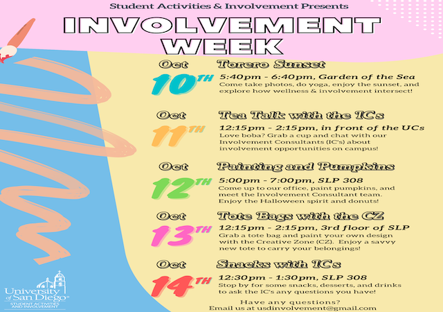 Join one or all Involvement Week's Events!