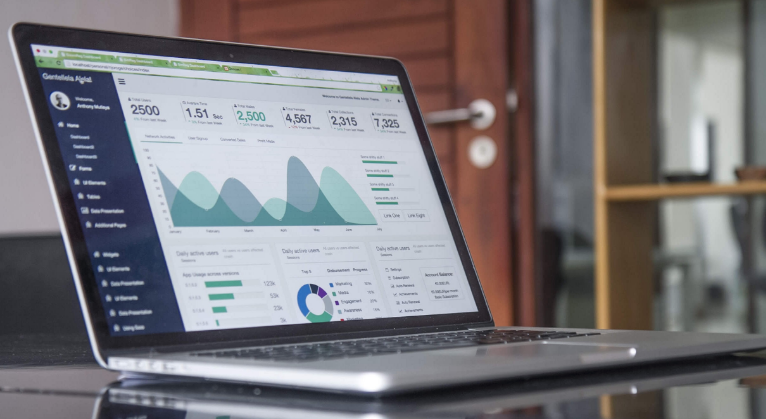 Supply Chain Data Displayed on Laptop