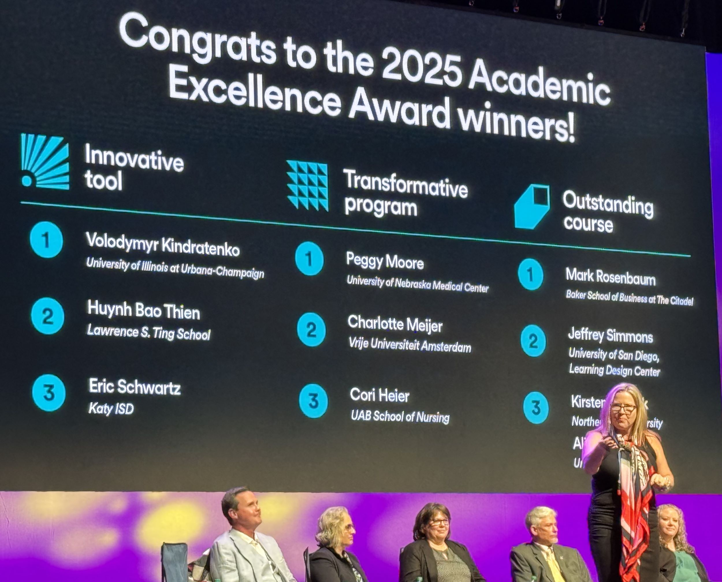2025 Academic Excellence Award winners display at InstructureCon