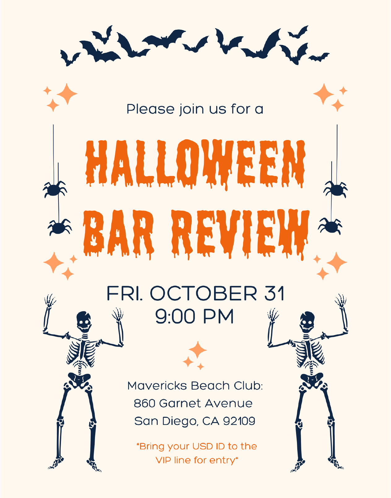 Halloween Bar Review flyer