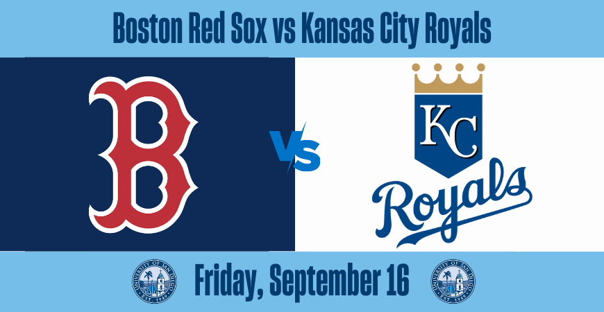 Boston Red Sox red B logo and Kansas City Royals crown logo