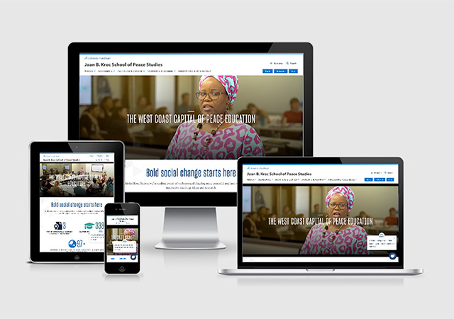 The Kroc School website viewports.