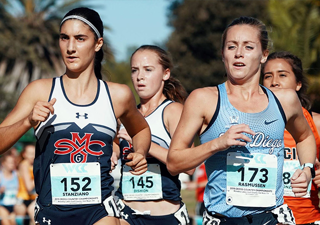 Image of USD Women's Cross Country competing against other schools