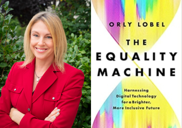 Professor Orly Lobel (left) and the cover of the equality machine (right)