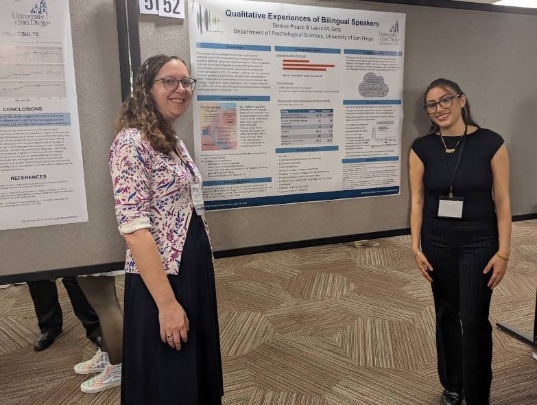 Denise Picazo with her poster.