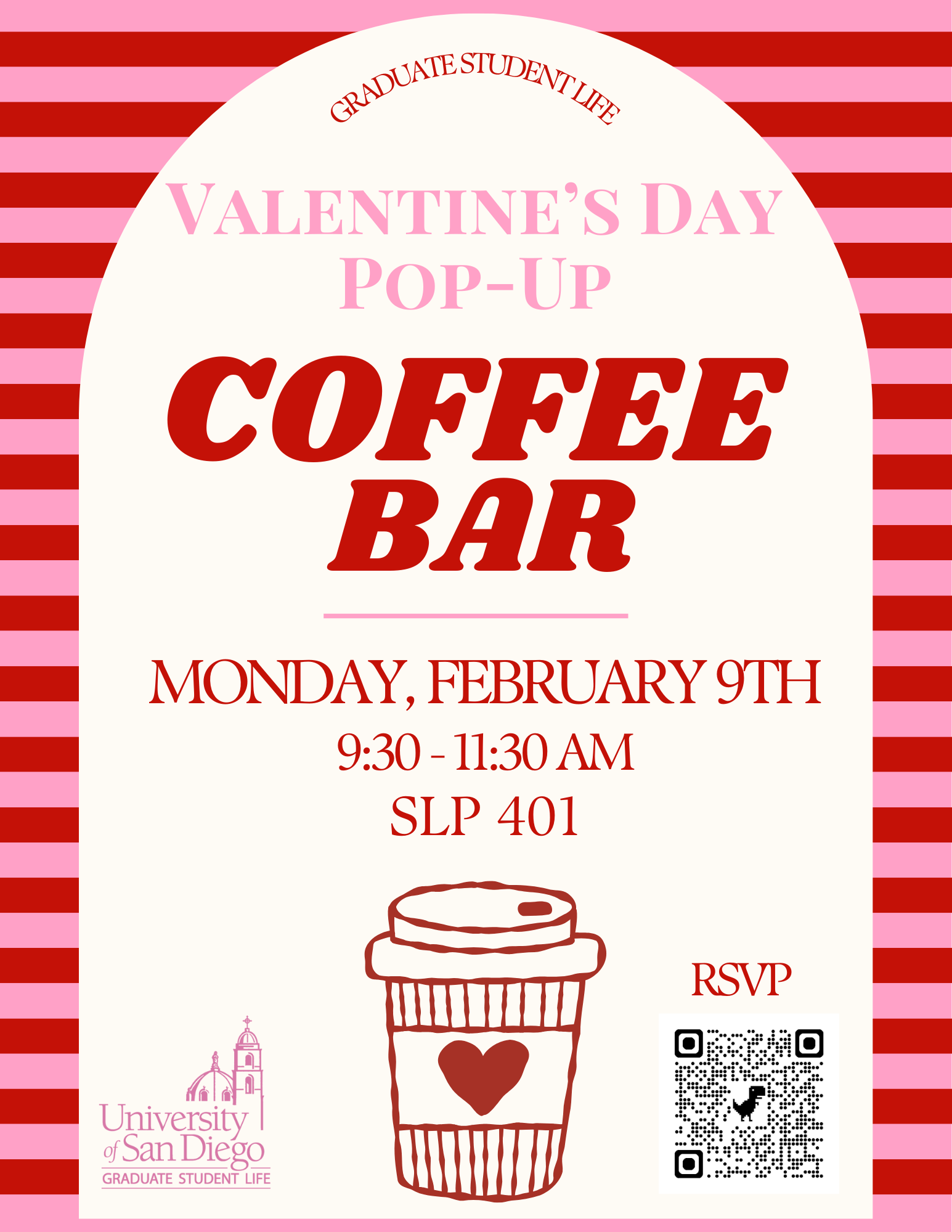 valentines coffee bar pop up flyer