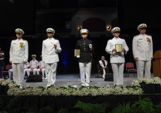 Three NROTC San Diego midshipmen were recognized as the top graduates of the battalion.