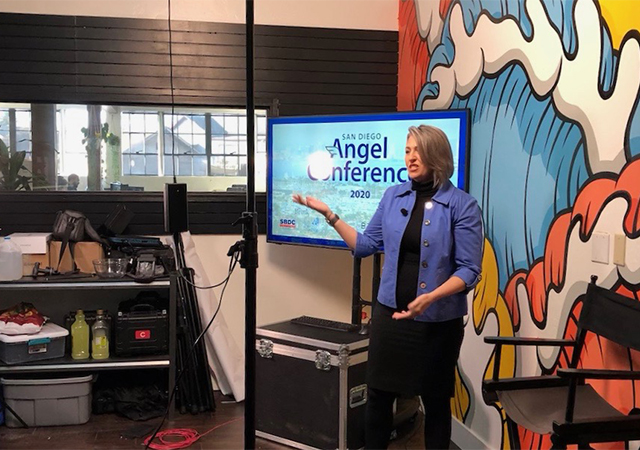Mysty Rusk, director of The Brink SDBC at USD, speaks during the virtual event, the second annual San Diego Angel Conference on March 28.