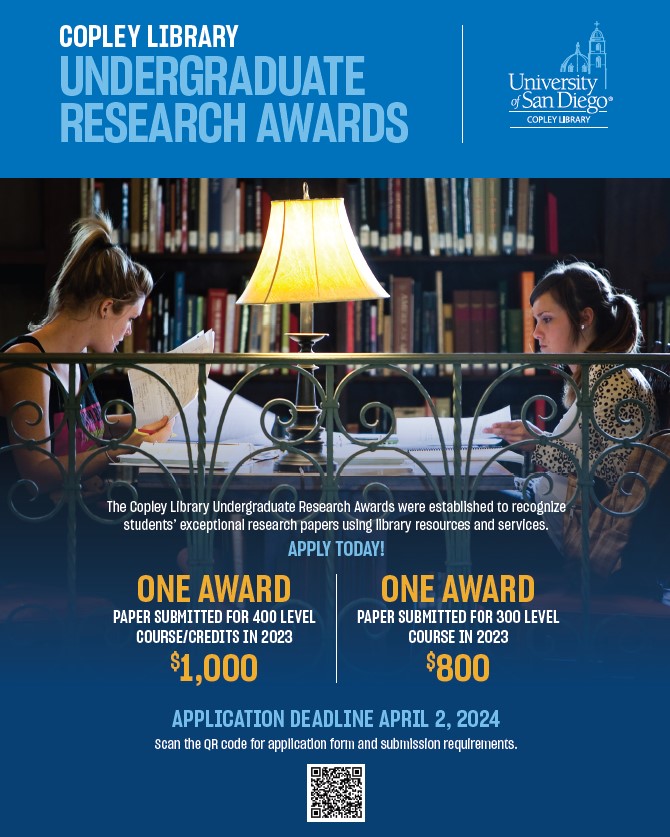 2024 Copley Library Undergraduate Research Awards University of San Diego