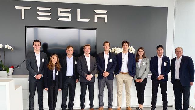 The USD SIBC Tesla student team at Tesla's headquarters in Fremont, CA