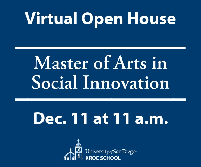 Virtual Open House Master of Arts in Social Innovation Dec. 11 at 11 a.m.