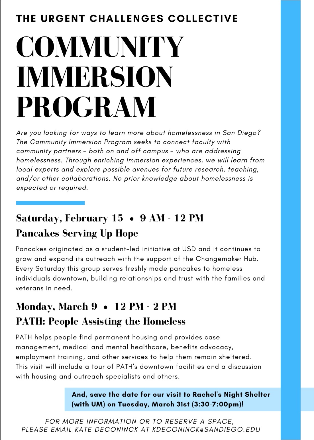 Community Immersion Program Flyer