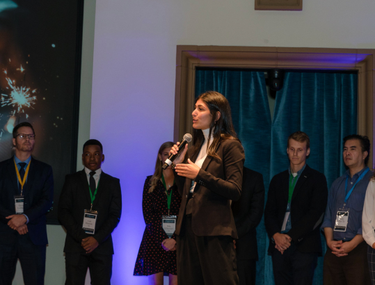 Student pitches at the Fowler Business Concept Challenge