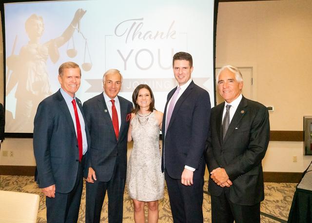 Dean Stephen C. Ferruolo with 2019 Distinguished & Rising Star Alumni Award Honorees