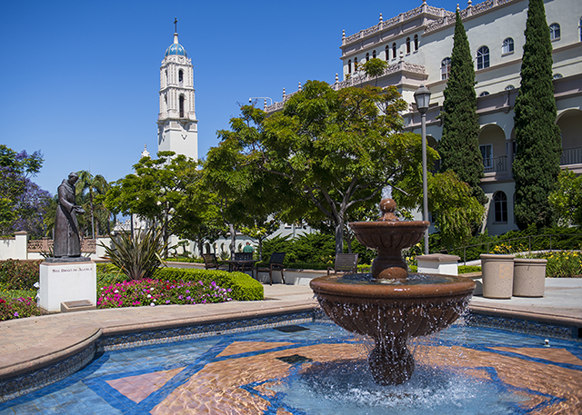 Shot of The Immaculata and Founders Fountain 