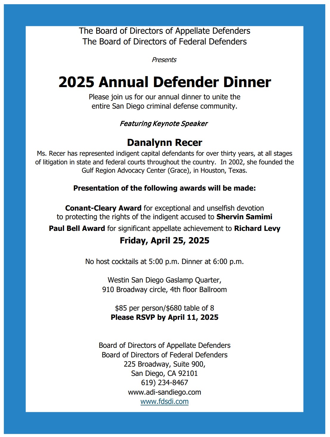 Defender Dinner