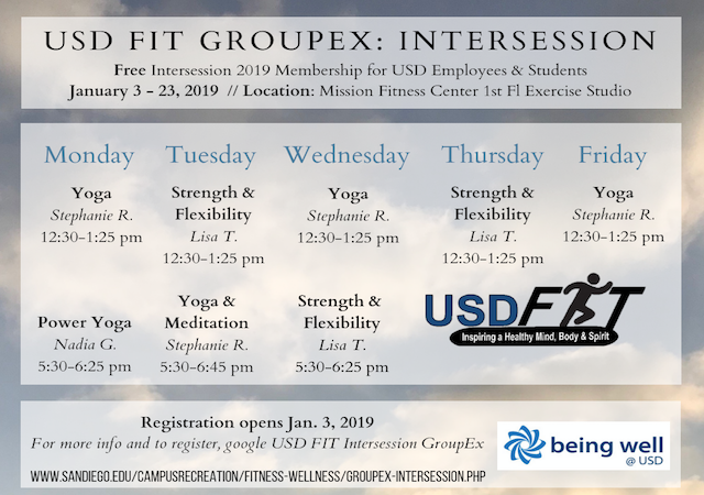Intersession 2019 USD FIT GroupEx Schedule of Classes