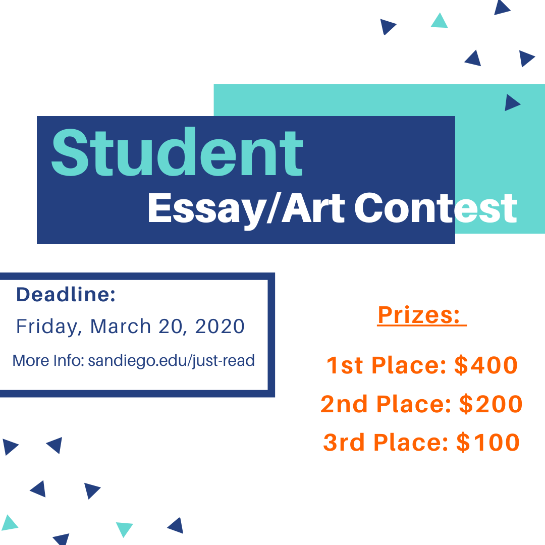 Flyer with call for student essay/art contest info.
