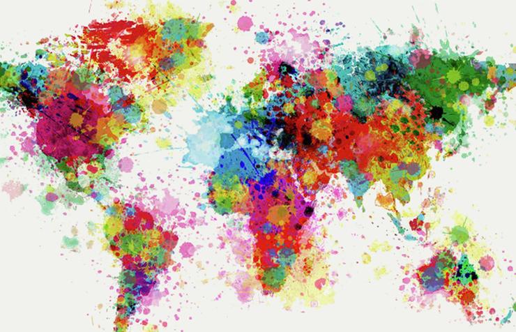 Colorful map of the world
