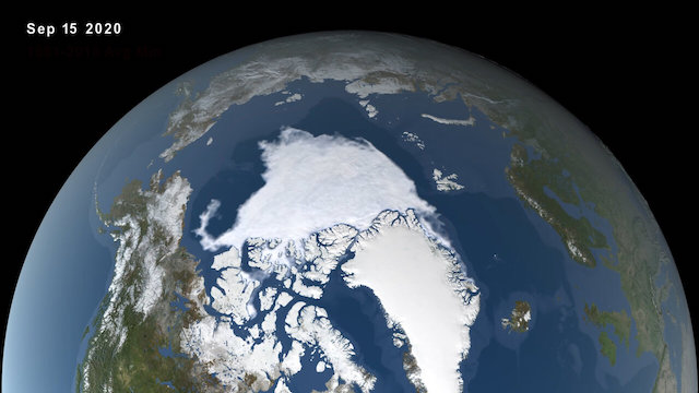 View of the North Pole from space